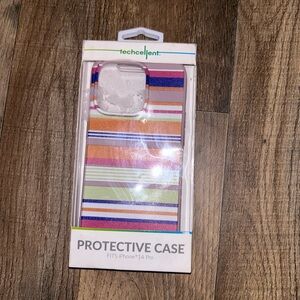 Striped Protective Case for iPhone 14 Pro - Multicolor